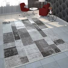 Teppiche günstig online bestellen | teppichcenter24. Kurzflor Teppich Kariertes Design Grau Hochflor Teppich Teppich Kurzflor Teppiche