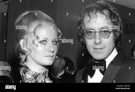 Film Composer JOHN BARRY with his 3rd wife JANE SIDEY at film premiere in  1969 (likely OHMSS