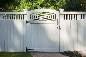 Wooden white picket fences is a signature feature of traditional cape cod style american houses white picket fences may be constructed in a different design other than the usual tapered style. White Wood Privacy Fence Gate Transitional Garden Atlanta By Atlanta Decking Fence Co Inc Houzz