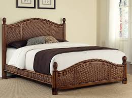 Home Styles Marco Island Cinnamon King Bed With Mahogany Hardwood Construction Natural Rattan Wicker Maho In 2020 Home Styles Rattan Bedroom Rattan Bedroom Furniture