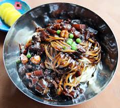 Jjajangmyeon Noodles In Blackbean Sauce Recipe Korean Food Asian Recipes Food