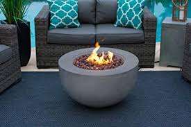 A concrete outdoor fire pit is a great addition to any backyard. Amazon Com Akoya Outdoor Essentials 30 Fiber Concrete Outdoor Propane Gas Fire Pit Table Bowl In Gray Garden Outdoor