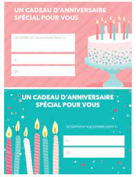 Bon-cadeau Danniversaire Conception Claire