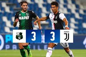 Alex sandro (juventus) header from the right side of the six yard box to the. Sassuolo Juventus 3 3 Serie A 2019 2020