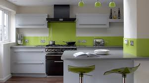 Harvey Jones Summertown Black Boxy Extractor Colourful Splashback Wall Cupboards St Steel Soc Green Kitchen Decor Lime Green Kitchen Green Kitchen Paint