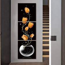 Although many artists prior to this work had also begun to think in terms of abstraction, this piece is certainly one of the very first to be shown anywhere publicly and it certainly sparked considerable interest from the masses at the time. Canvas Painting Print 3 Piece Flower Nordic Wall Art Scandinavian Decoration Picture Living Room Home Decor Unstretched Wish