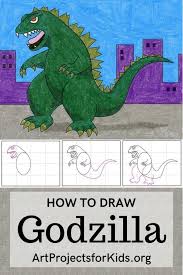 How To Draw Godzilla Art Projects For Kids Kids Art Projects Art Lessons For Kids Toddler Art