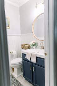 Spring 2020 One Room Challenge Powder Room Reveal Live Pretty On A Penny Small Bathroom Makeover Powder Room Renovation Powder Room Decor