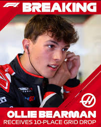 🚨BREAKING| Ollie Bearman receives 10 place GRID penalty for overtaking  Carlos Sainz under red flag during FP session today. #haasf1 #olliebearman  🇬🇧 VIA: [F1]