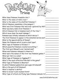 Every time a new pokemon is added, there can be a new trivia question. Pokemon Trivia Printable Game Free Pokemon Facts Pokemon Trivia