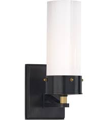 Thomas O Brien Marais 1 Light 4 Inch Bronze And Hand Rubbed Antique Brass Bath Sconce Wall Light In White Glass Medium Sconces Visual Comfort Wall Lights