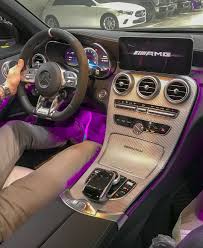 New One What A Beautiful Interior Just Check That Bright Carbon Center Console Matches Perfectly With The Pink Ambiente Lig Mercedes Benz Amg Car Mercedes
