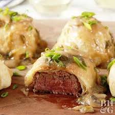 Beef Steaks Wellington Make This Extra Special Pastry Wrapped Beef Tenderloin Recipe For A Celebratory Or Romantic Fancy Dinner Recipes Recipes Cooking Dinner