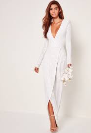 Brides And Sequins Totally Go Go For This Classic White Wedding Dress In A Maxi Length And Un Traditional Wra Wedding Dress Sequin Trendy Dresses Nice Dresses