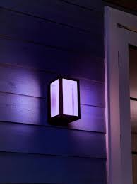 Philips Hue White And Colour Ambiance Impress Led Slim Outdoor Wall Light Black Led Outdoor Wall Lights Outdoor Wall Lighting Wall Lights