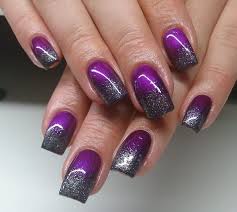 Black And Silver Ombre Nail Designs Purple And Silver Glitter Ombre Nail Art Purple Nail Art Designs Purple Nail Art Purple Nail Designs