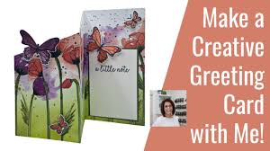 On this greeting card i focused on the designer series paper and i chose to stamp the sentiment on the inside. Make A Creative Greeting Card With A Unique Slant Youtube