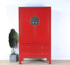 Historischer china schrank aus ulmenholz chinesischer schrank aus deutschem nachlass. Chinesischer Hochzeitsschrank 2 Turen 4 Schubladen Rot Yajutang Mobel Gmbh