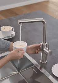 Have You Ever Got The Hot Water For Your Coffe Right From The Sink Grohe Red Makes It Possible Grohered Groh Grohe Modern Kitchen Sinks Kitchen Mixer Taps