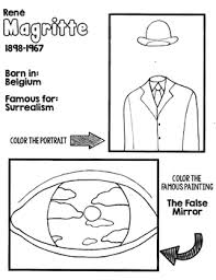 Previous first page last page next. Little Artists Coloring Page Rene Magritte By Primary Painters Tpt