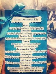 Best Gift For My Sister On Her Birthday Sister Survival Kit I Did This For My Sister And She Loved It Sister Gifts Diy Diy Gifts Sister Sister Survival Kit