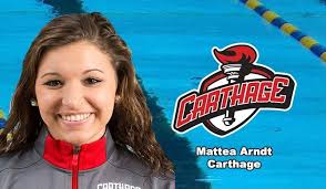 Carthage's Arndt named CCIW Women's Swimmer of the Week