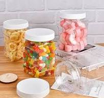 Amazon.com: Aemygo 6 Pcs Plastic Storage Jars with Lids, 27 Oz Clear Square  Plastic Containers With Non-Slip Handle, Reusable Wide Mouth Plastic ...