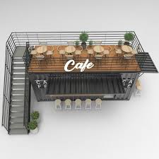 Container Cafe 3d Cargo Cgtrader Desain Restoran Kedai Kopi Desain Kafe