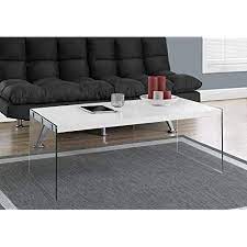 Add an extra bit of style to any room with the monarch specialties end table. Amazon Com Monarch Specialties Coffee Table Tempered Glass Glossy White 44 L Furniture Decor