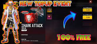 Free Fire New Top Up Event In 2021 Thumbnail Design 4k Wallpaper For Mobile Shark Attack