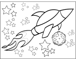 Solve the math problems, and use the color key to color each item in the room according to its number. Rocketship And Flame Coloring Page