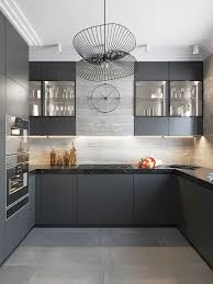 Simple, classic, dark charcoal grey cabinetry looks modern yet elegant in this simple open galley style kitchen space. 101 Fabulous Dark Grey Themes For Kitchen Design Ideas Modern Grey Kitchen Kitchen Interior Design Modern Interior Design Kitchen