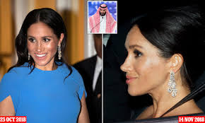 The bride, meghan markle, is american and previously worked as an actress, blogger, and charity ambassador and advocate. Meghan Markle Wore Wedding Gift Earrings From Saudi Crown Prince After Jamal Khashoggi Murder Daily Mail Online