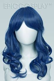 Black And Blue Wig Hestia Shadow Blue Curly Wigs Wigs Blue Wig Cosplay
