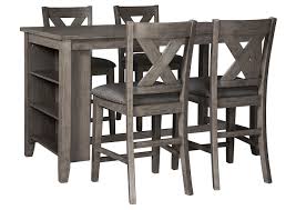 Available in 2 table & chair styles. Caitbrook Dark Gray Dining Set W 4 Bar Stools Furniture Merchandise Outlet