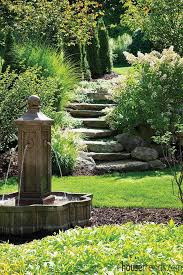 Water Fountains Serve As Focal Points In A Back Yard Fountains Backyard Waterfalls Landscape Design Water Features In The Garden