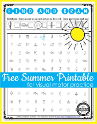 summer visual motor packet your therapy source