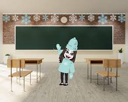 Virtual Winter Classroom Background For Remote Learning Etsy In 2020 Winter Classroom Classroom Background Classroom