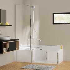 Bathrooms ideas, advantages and disadvantages in walk in bathtubs : Kineduo White 1800mm X 800mm Right Handed Easy Access Shower Walk In Bath