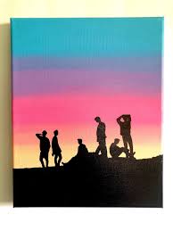 Bts Love Yourself Sunset Silhouette 2 Sunset Silhouette 824158800542124455 Diy Canvas Art Canvas Art Painting Sunset Canvas Painting