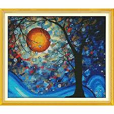 Now you can just make one cross stitch after another until you're finished. Buy Joy Sunday Stamped Cross Stitch Kits Counted Cross Stitch Kit Cross Stitching Patterns The Tree Of Dreams 14ct Pre Printed Fabric Diy Art Crafts Sewing Needlepoints Kit For Home Decor
