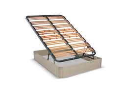 Avec sommier relevable et coffre de rangement. Lit Coffre Myriam Chene Gris L 160 X H 35 X P 200