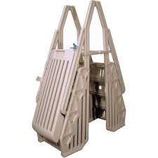 Vinyl Works Neptune A Frame Entry System For Above Ground Pools Taupe Walmart Com Above Ground Pool Steps Above Ground Pool Ladders Pool Steps