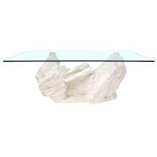 Mainland smith wood coffee table. Cast Plaster Faux Rock Coffee Table By Sirmos At 1stdibs