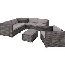 tectake 800677 salon de jardin 5 personnes en resine tressee modulable 5 fauteuils d garden furniture sets rattan garden furniture sets rattan garden furniture