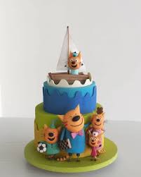 Kid E Cats Themed Cake With Cookie Candy And Pudding And Parents Birthday Cake For Cat Cat Cake Kids Cake