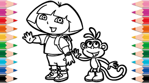 Check out them out for some dora movie fun! How To Draw Dora The Explorer Dora And Boots Coloring Pages Learn Colors For Kids And Toddlers Youtube