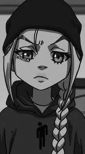 Billie Eilish Cartoon Drawing Black And White Billie Billie Eilish Anime