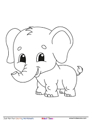 Big elephant in the savanna. Baby Elephant Cartoon Coloring Page Kidzezone