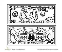 You probably see a dollar bill every day, but have you ever really looked at one? Money Coloring Page Worksheets 99worksheets